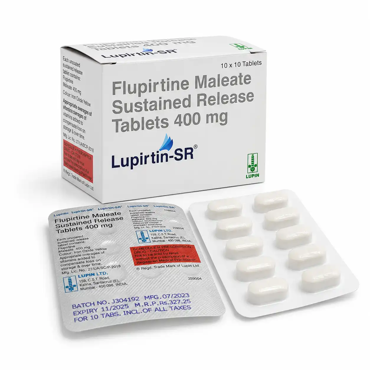 Lupirtin-SR — Flupirtine Maleate 400 mg, 100 шт, Lupin Limited