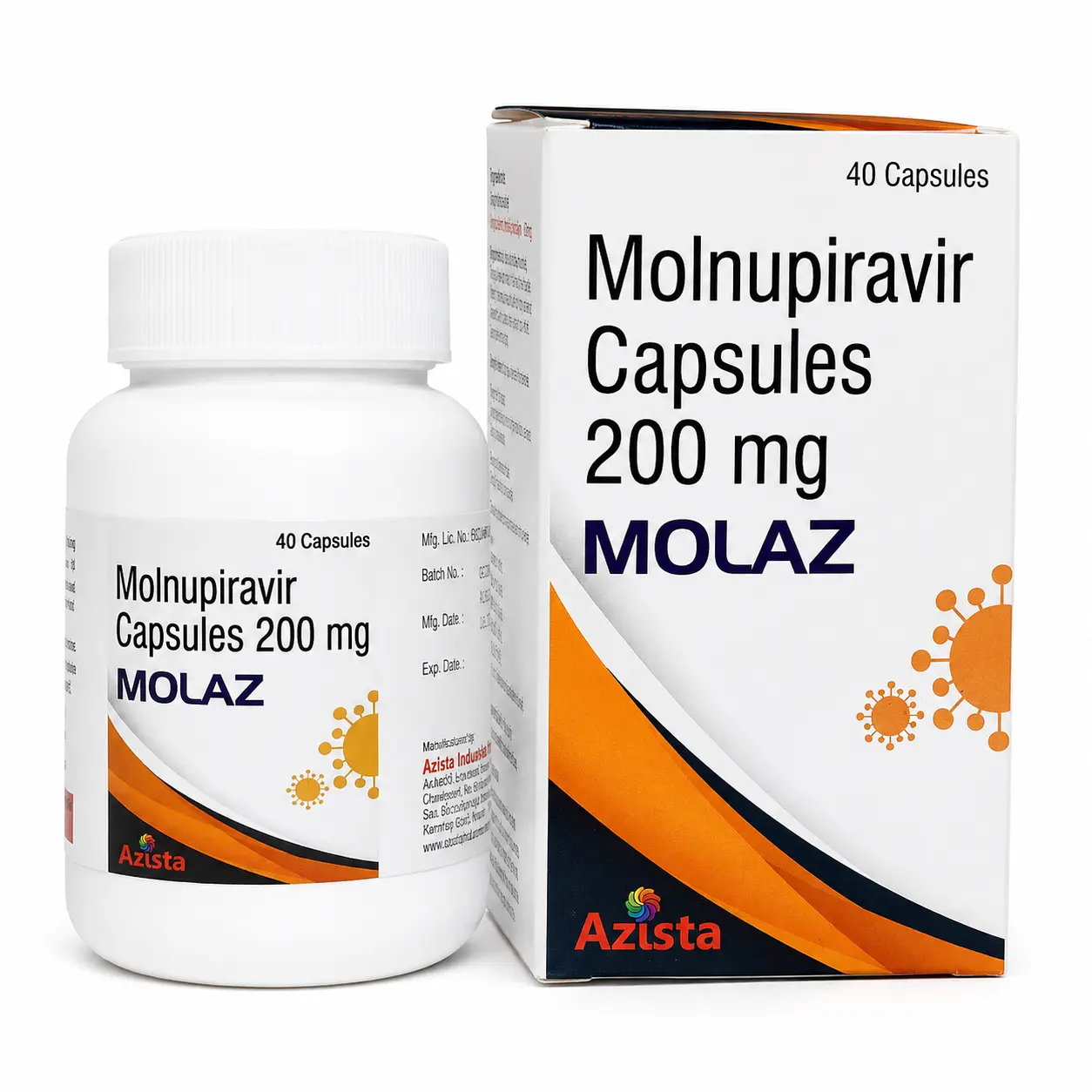 Molaz — Molnupiravir 200 mg, 40 шт, Azista Industries