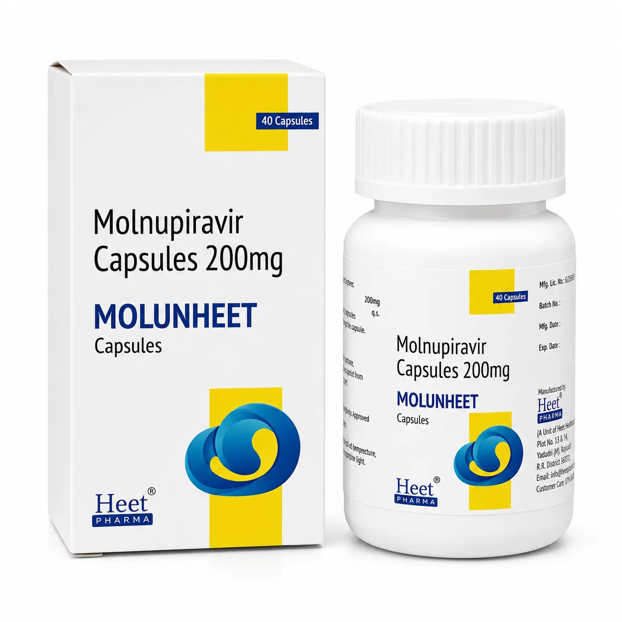 Molunheet — Molnupiravir 200 mg, 40 шт, Heet Healthcare