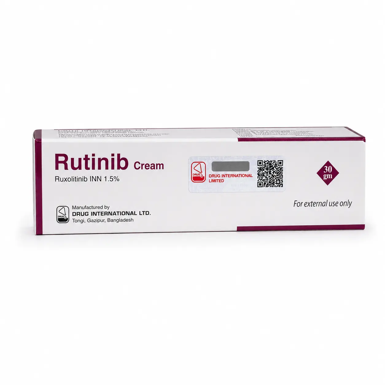 Rutinib Cream — Ruxolitinib 1.5%, 1 шт, Drug International Limited