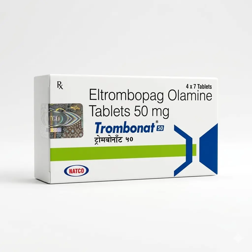 Trombonat 50 — Eltrombopag 50 mg, 28 product-page.units_short, Natco