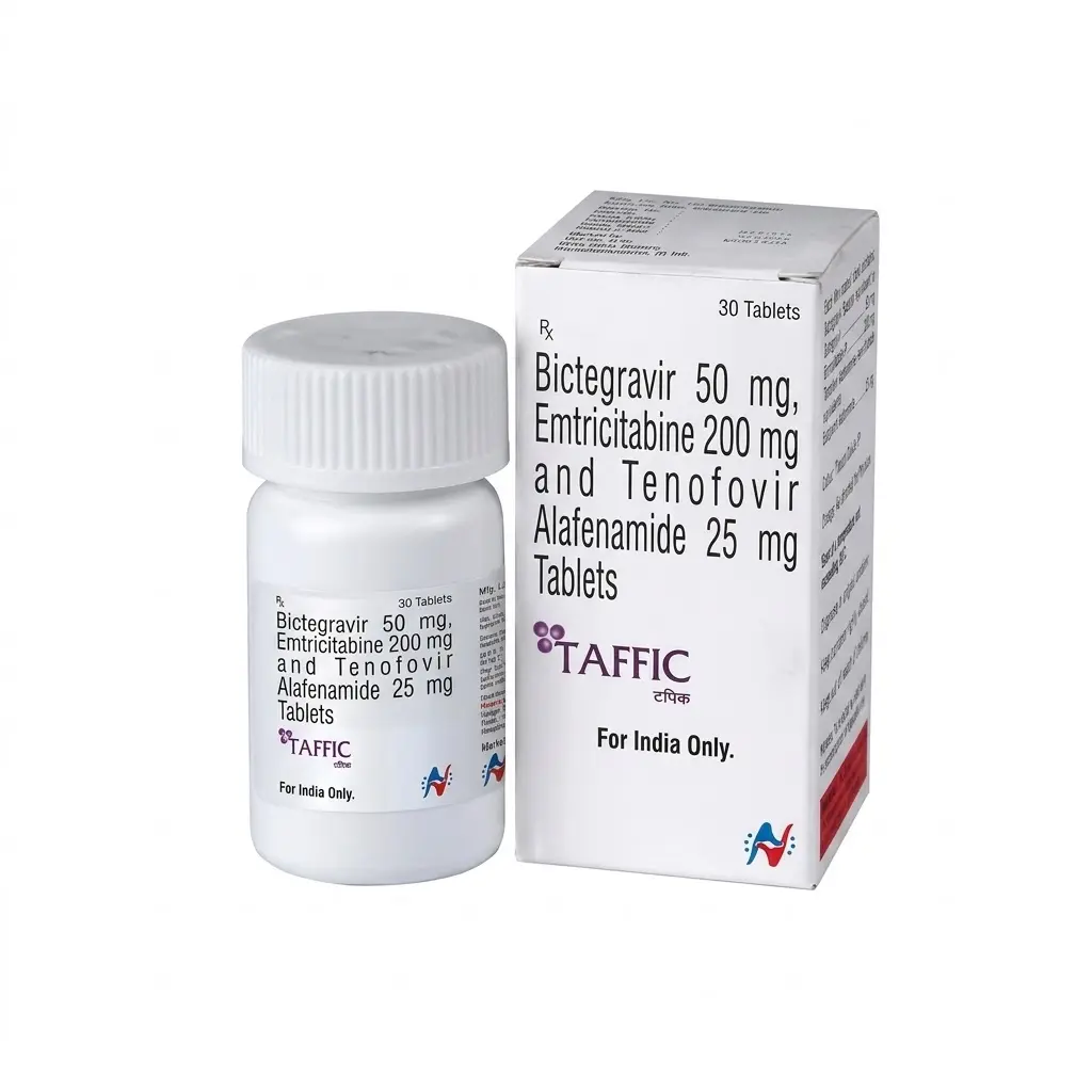 Taffic — Bictegravir 50 mg + 200 mg + 25 mg, 30 product-page.units_short, Hetero