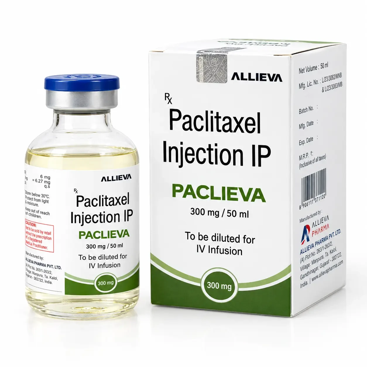 Паклиева 300 (Paclieva 300) — Паклитаксел 300 mg, 1 шт, Allieva