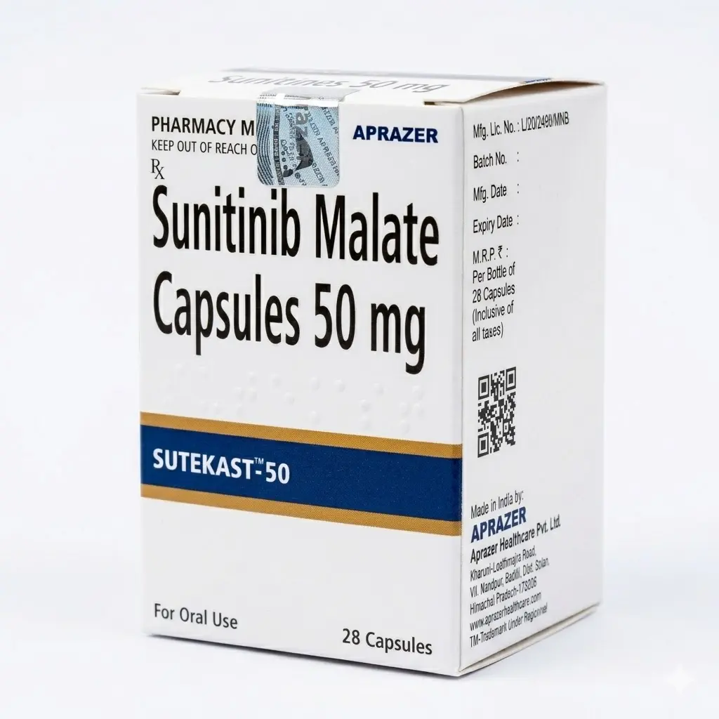 Sutekast — Sunitinib 50 mg, 28 product-page.units_short, Aprazer