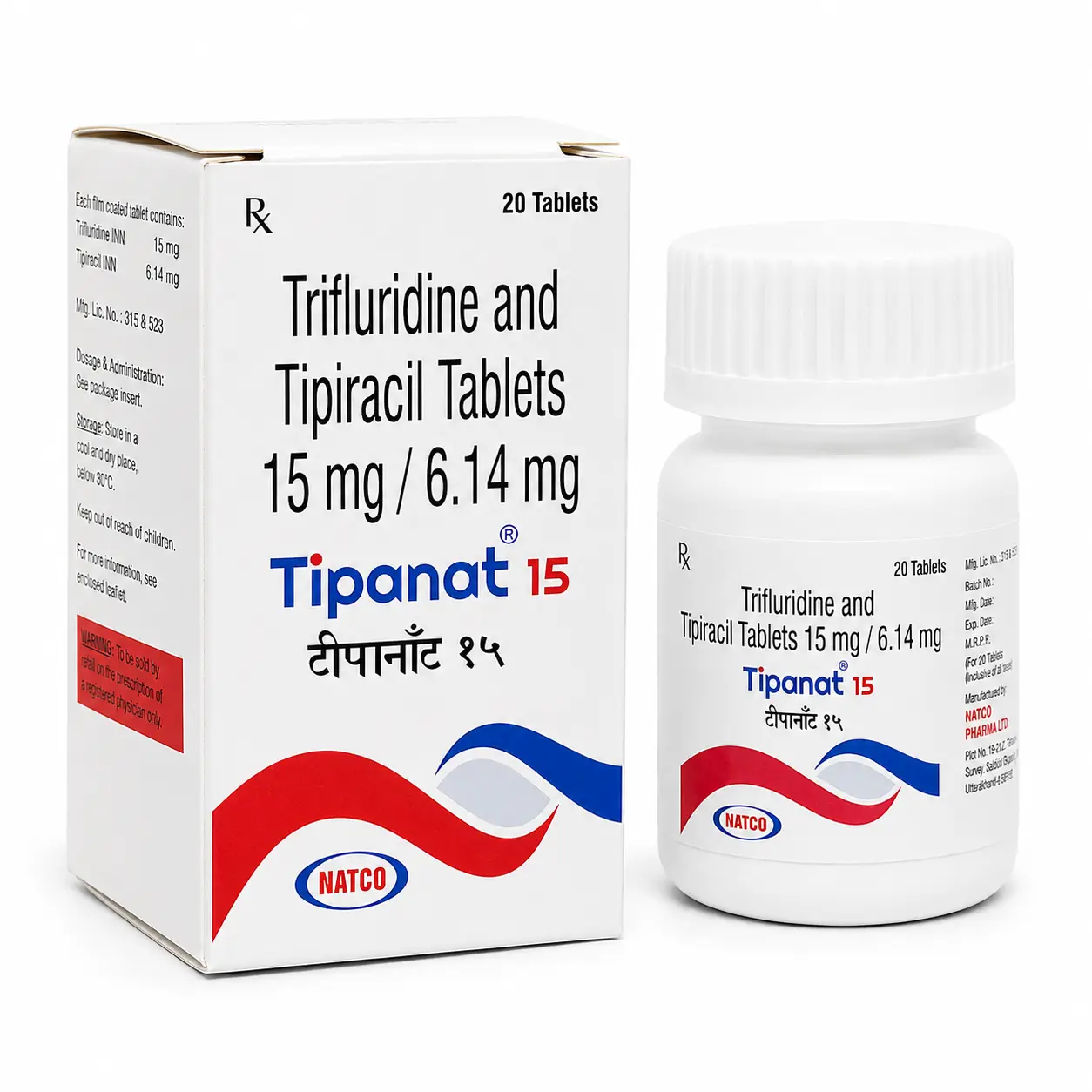 Tipanat 15 — Trifluridine 15 mg / 6.14 mg, 20 шт, Natco