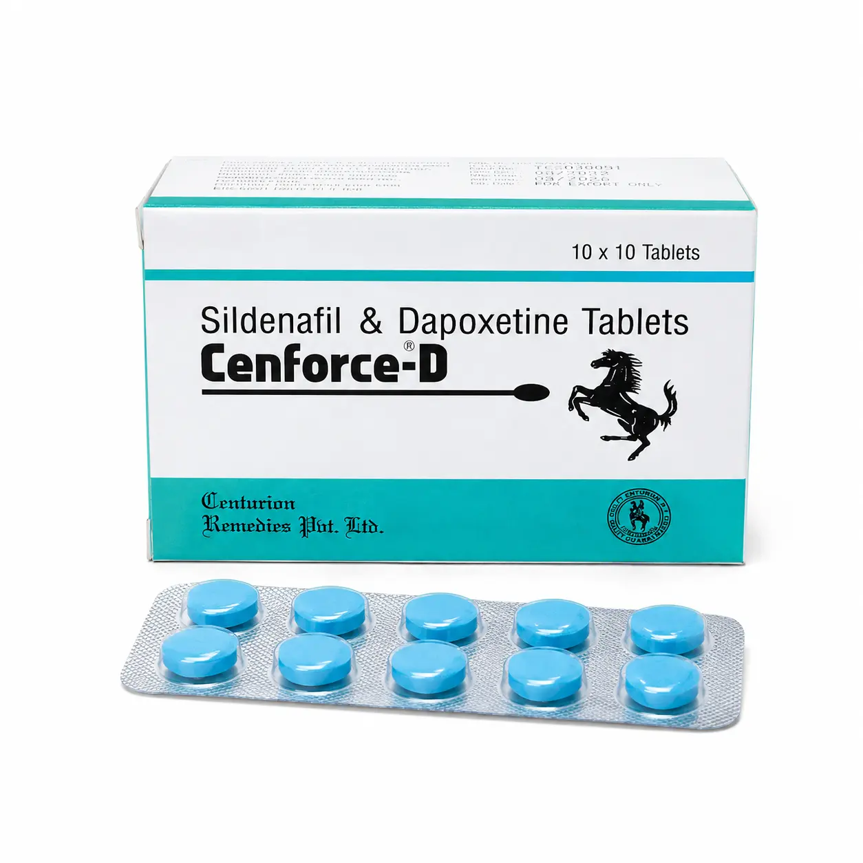 Cenforce-D — Sildenafil 100 mg + 60 mg, 10 шт, Centurion Laboratories